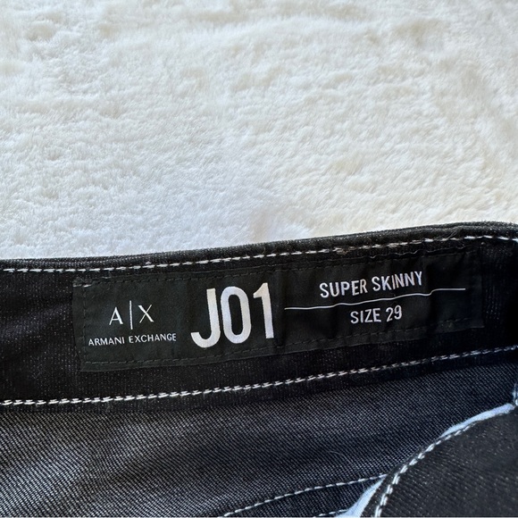 A/X Armani Exchange J01 Super Skinny Coated Black Jeans 29 - Picture 7 of 11